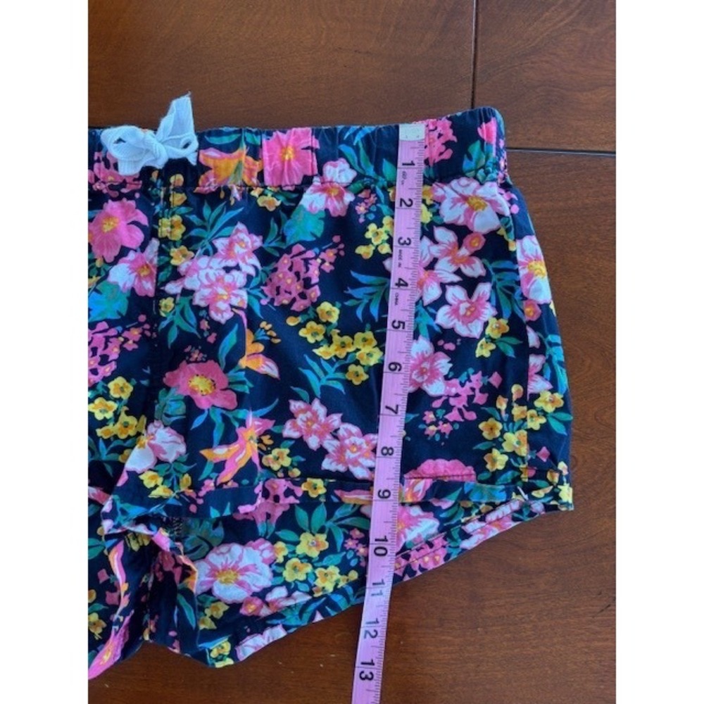 J.Crew Re-Imagined Floral Cotton Pull On Shorts Navy Pink Orange Womens Medium - Picture 9 of 10